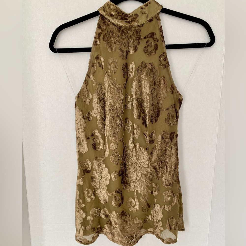 ⭐️ Vintage Silk Kopa top lined olive green - S